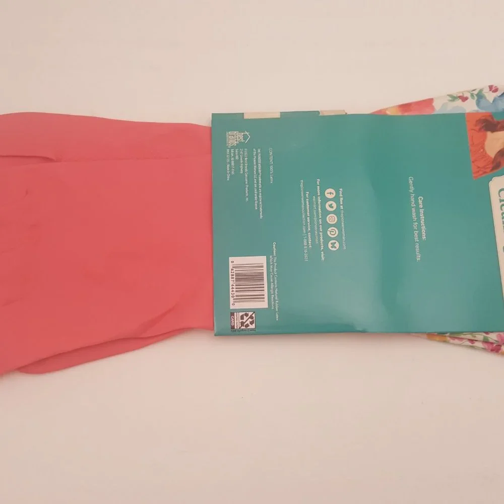THE PIONEER WOMAN Heavy Duty Latex Cleaning Gloves | 3 Pack | Red / Blue / Pink - Picture 9 of 11